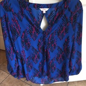 Bright blue & pink shirt - NWOT - Semi-Fitted
